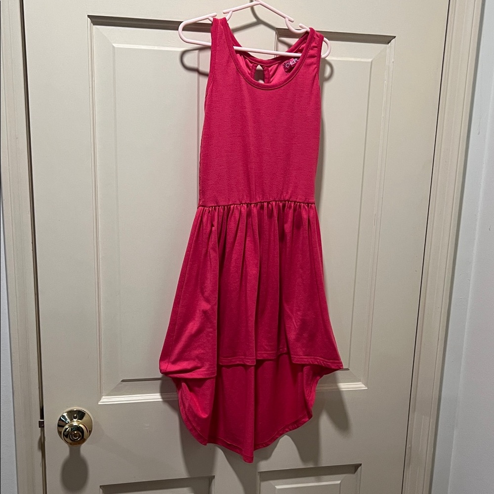 Vibrant Pink Sleeveless Kids Dress